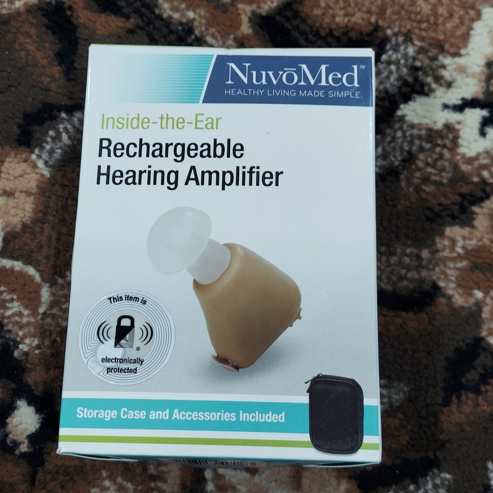 NuvoMed Inside-the-Ear Rechargeable Hearing Amplifier W/ Case